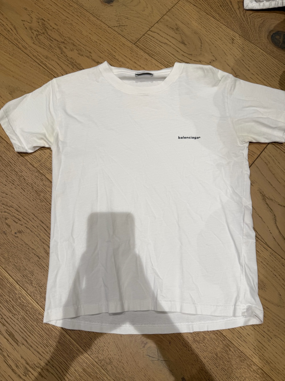 Balenciaga Womens White Logo Crew T-Shirt Size Small
